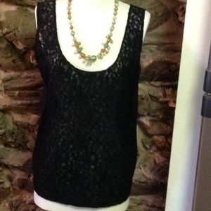 Lace front tank top